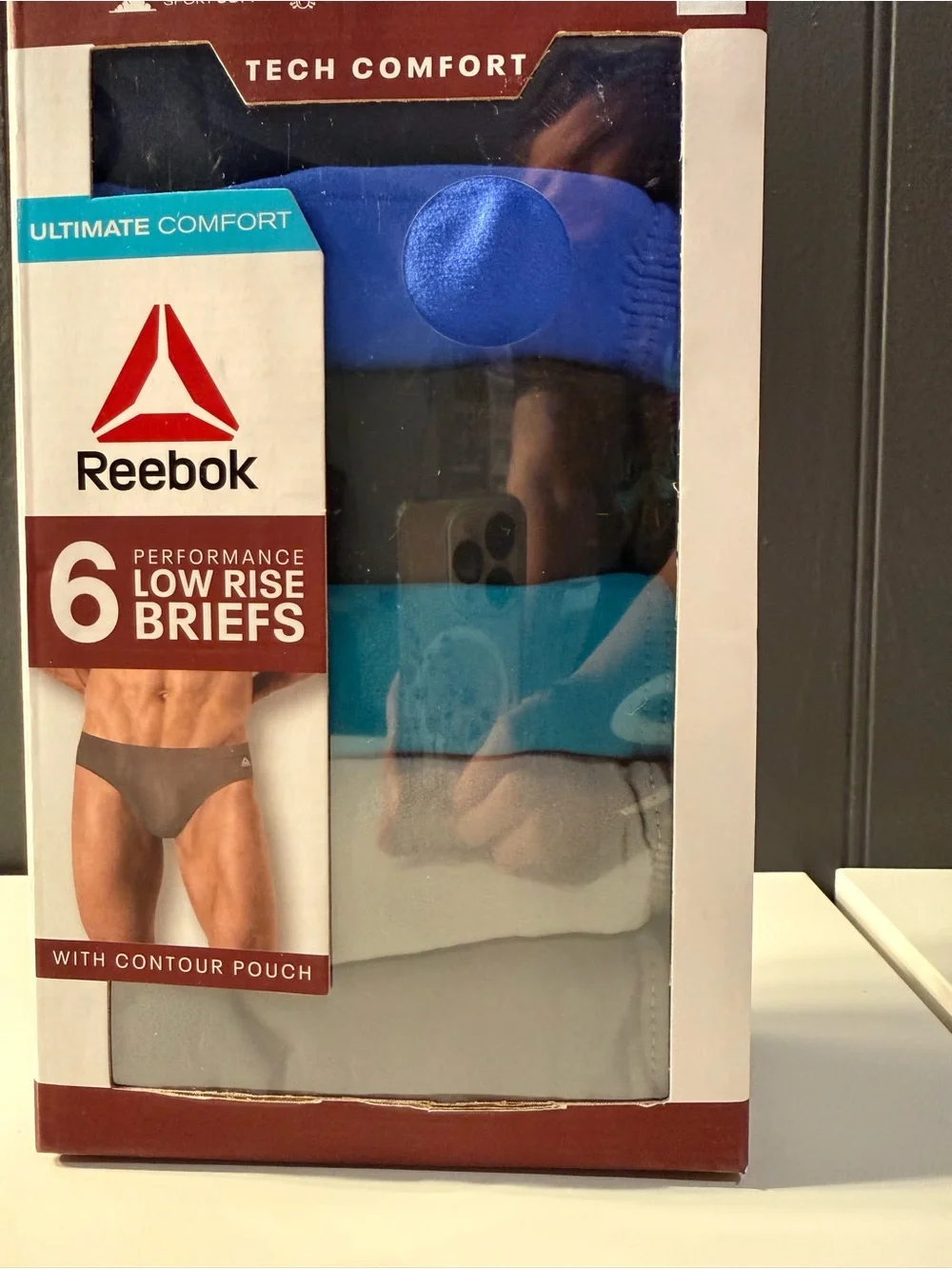 Reebok Men’s Tech Comfort 6-Pack Low Rise Briefs - Blue/Black/Gray/Light Blue
